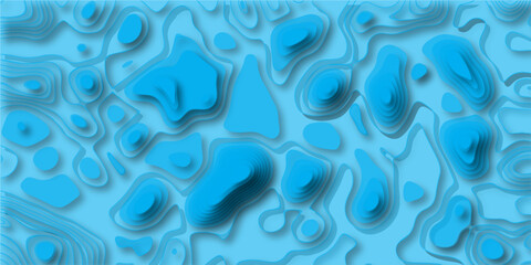 Fototapeta premium 3D Papercut Stylized White Topographic Contour Scheme and Terrain. Geographic mountain terrain. Topographic canyon geometric map relief texture with curved layers and shadow. 