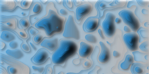 3D Papercut Stylized White Topographic Contour Scheme and Terrain. Geographic mountain terrain. Topographic canyon geometric map relief texture with curved layers and shadow.	