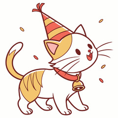 Loving expression on a Kitten in a New Year celebration theme – Midnight Sparkle vector art