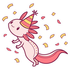 Charming SVG of a Shy Axolotl, styled in a New Year celebration theme with Midnight Sparkle hues