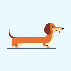 Cartoon Dog Standing with Tongue Out Simple Illustration