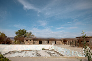 Wendover, Utah, USA &ndash; August 27, 2025: An abandoned outdoor swimming pool in Wendover, Utah
