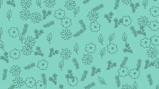 Flower leaf and stem illustrations on a blue background. Ideal for naturethemed designs, botanical prints, greeting cards, and stationery.