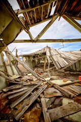 Wendover, Utah, USA – August 27, 2025: Decommissioned and decaying barracks at the historic Wendover Airfield in the Utah desert.
