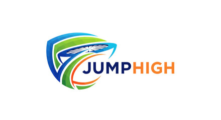 Sporting Event Logo Design, Jump High, Professional Branding, Graphic Art, Creative Environment, Digital Viewpoint, Innovative Concept