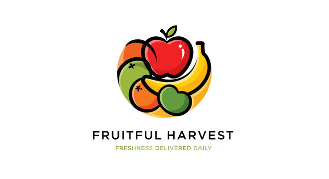 Fruitful Harvest Logo Design, Modern Graphic Style, Vibrant Colors
