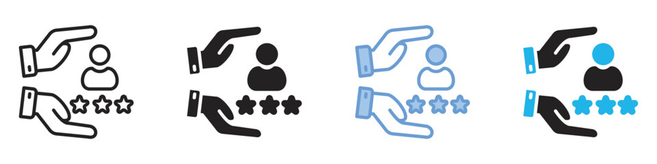 Loyalty icon set multiple style collection