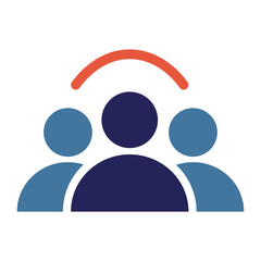 A simple group icon representing people, teamwork, community, and collaboration, commonly used in digital interfaces for teams or social groups.