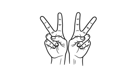 Fototapeta premium Two Hands Showing Peace Sign.