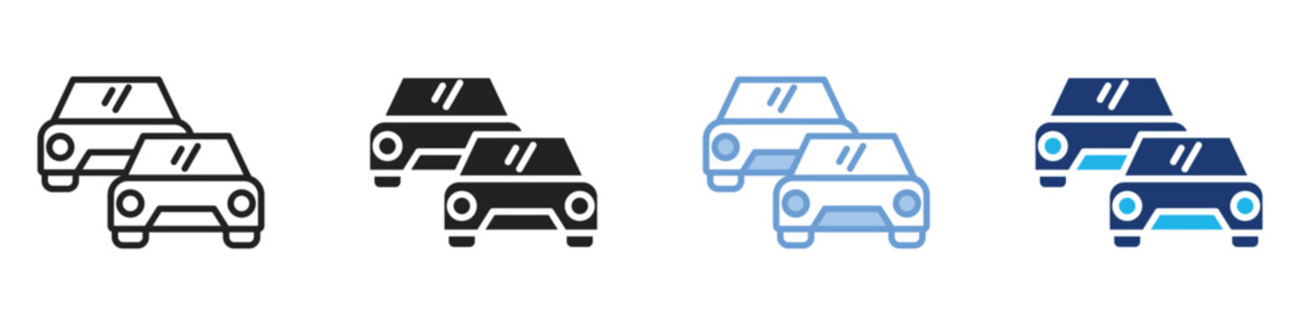 Traffic icon set multiple style collection