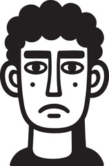 Abstract Curly-Hair Face