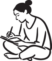 Woman Writing in a Notebook