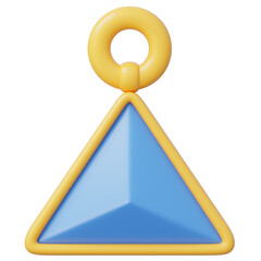 Earrings blue triangle pendant centerpiece and a yellow ring