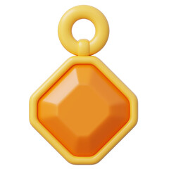 Gemstone pendant earrings with a diamond shape