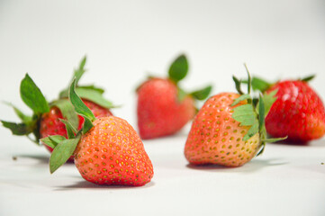 Fresh strawberry isolated on white background 