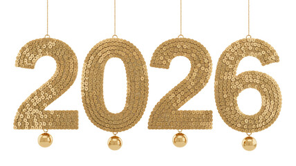 Sparkling gold 2026 numbers celebrate New Year's Eve with festive flair