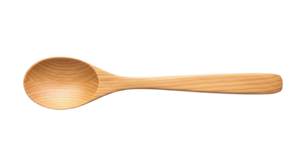 Wooden Spoon Isolated on White Background.