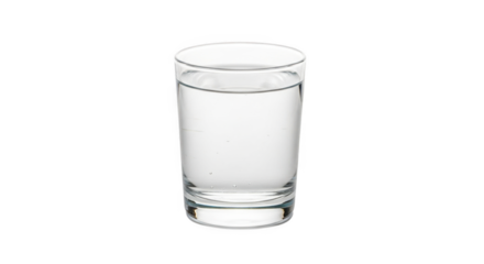 A clear glass of pure water isolated on a white background.