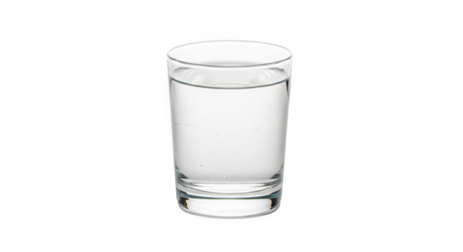 A clear glass of pure water isolated on a white background. - Powered by Adobe
