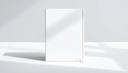 A book on a shelf with the shadow of a shadow on the wall
