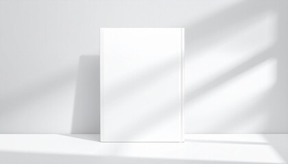 A book on a shelf with the shadow of a shadow on the wall
