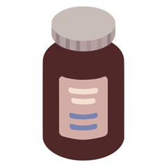 Protein pill nutrition jar healthy flat color vector illustration template design