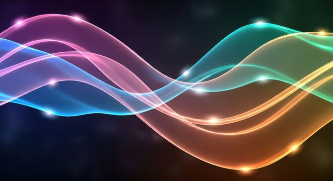 Abstract Iridescent Glowing Wave