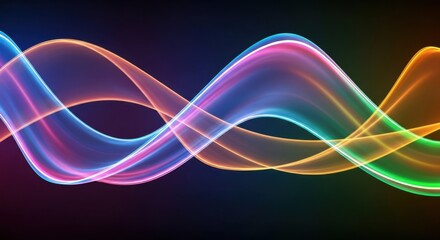 Abstract Iridescent Glowing Wave
