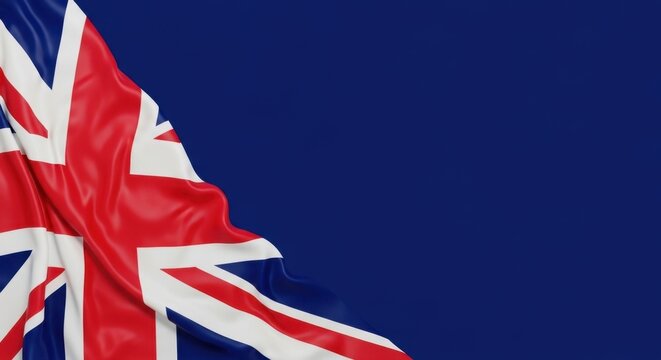 Union Jack Flag on Dark Blue Background