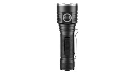 Black Tactical Flashlight with Bright LED.