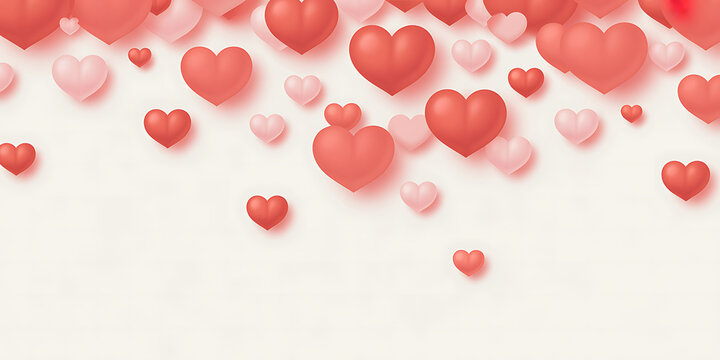 Falling red and pink hearts background for valentines day celebration - Powered by Adobe