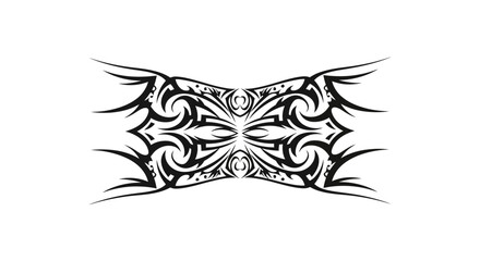 Intricate tribal tattoo design showcasing symmetry and artistic curves with cultural roots