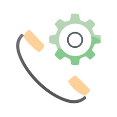 Phone configuration icon symbolizes call settings, technical support, and communication customization perfect for app tutorials and service guides