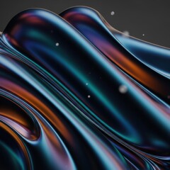 Fototapeta premium Abstract Iridescent Metallic Waves