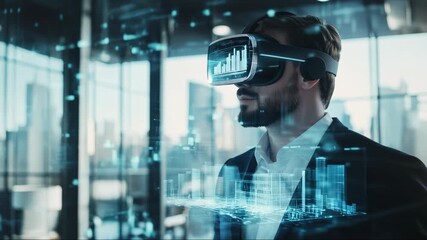 Exploring virtual reality technology in a modern office setting during daytime hours - Powered by Adobe