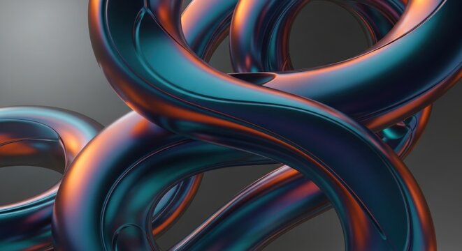 Abstract Iridescent Metallic Waves