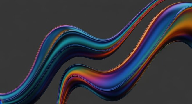 Abstract Iridescent Metallic Waves