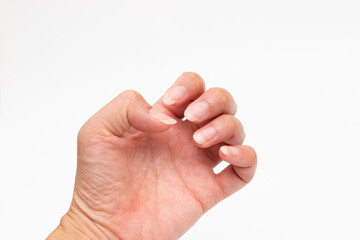 伸びた爪　白バック