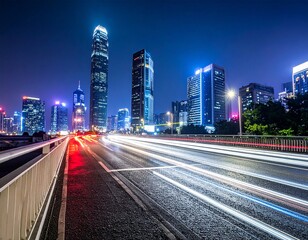 Fototapeta premium 高層ビル街の夜景