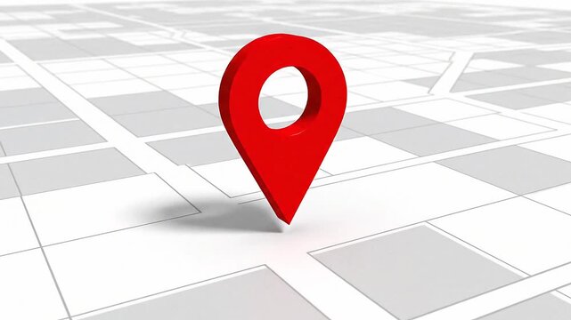 red pointer on a map