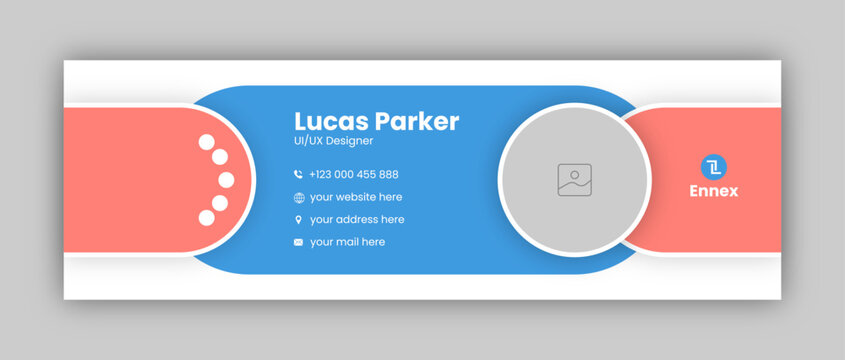 Email signature design or email footer and personal social media facebook cover design template