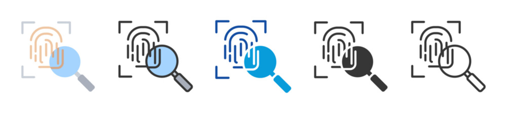 forensic icon set multi style various collection