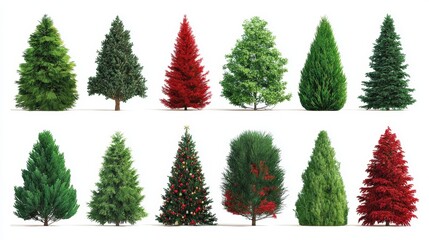 Close-up of vibrant autumn trees showcasing a variety of leaf colors including red, orange, yellow, and green against a blurred natural background.