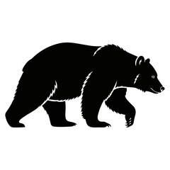 Majestic Black Bear Silhouette Walking Gracefully Through Wilderness Symbolizing Strength and Nature's Wild Beauty