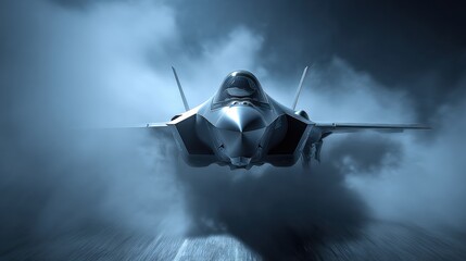 A sleek jet aircraft flying through a clear blue sky during daytime, captured mid-flight with visible wings and tail against an open background.