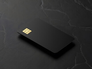A Blank, Premium, Black, Metal, Credit, Card, Mockup