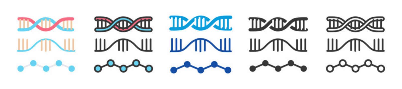 gene expression icon set multi style various collection
