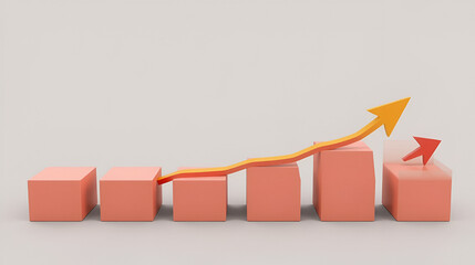Flexibility and adaptation concept. Arrows on cubes following a flexible path. Reaction to events and dangers