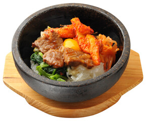 Spicy Pork and Squid Hot Stone Pot Bibimbap