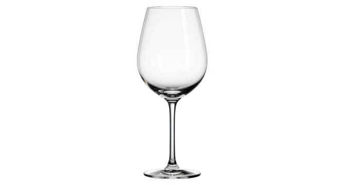 Elegant Empty Wine Glass on White Background.